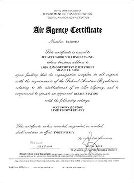 FAA Certificate